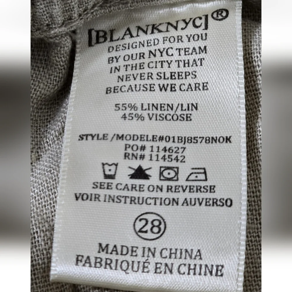 Blank NYC Linen Cargo Shorts Beige Size 28 Lightweight Summer Beach Casual NWT - Picture 15 of 16